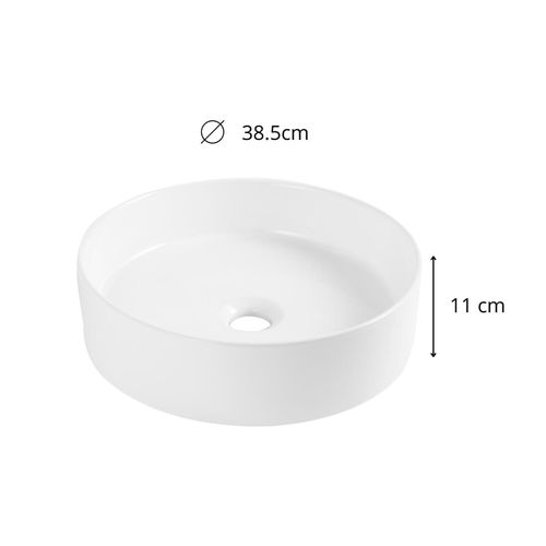 Vasque à Poser Imitation Marbre Blanche D38cm Naya