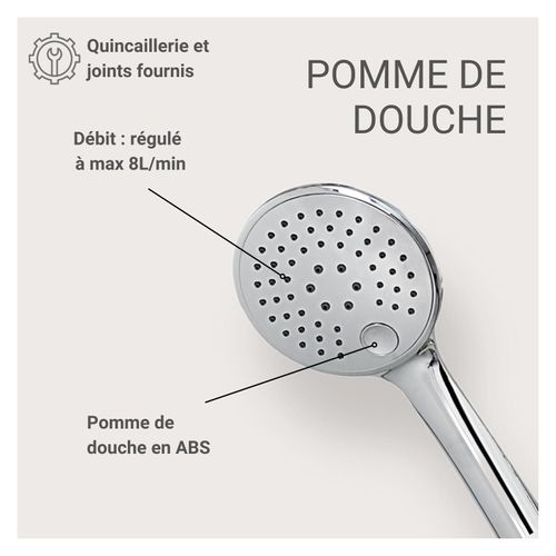 Douchette Ronde Abs 3 Jets Naya