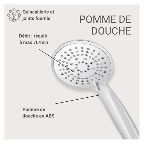 Douchette Chromée 5 Jets Olyna