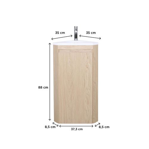 Meuble Lave-mains D'angle Sorrento Avec Vasque En Résine