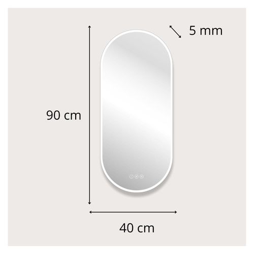 Miroir LED Ovale Avec Rétroéclairage Nuvia