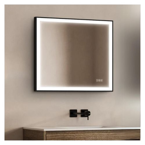 Miroir LED Rectangulaire Avec Cadre Alu Noir Veluna