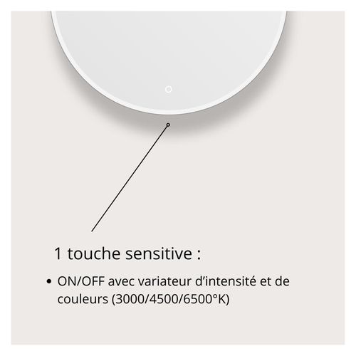 Miroir LED Rond Avec Cadre Rétroéclairé Oraya