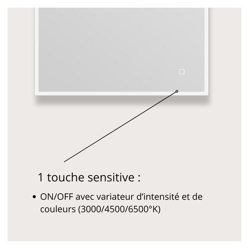 Miroir LED Rectangulaire Cadre Rétro-éclairé Eclips