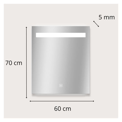Miroir LED Rectangulaire Avec Variateur Lux