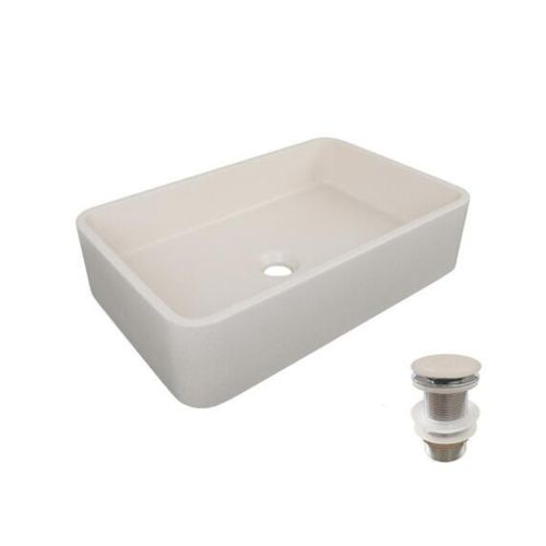 Vasque à Poser Rectangulaire Sandy 50x32,5cm + Bonde