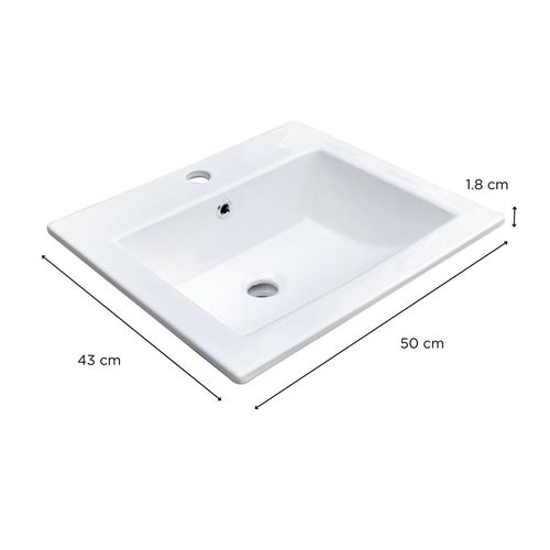 Vasque à Encastrer Rectangulaire Lina 50x43cm + Robinet + Bonde