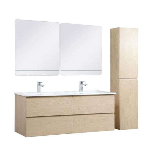 Ensemble Meuble Double Vasque Sorrento 120cm Avec Plan Céramique