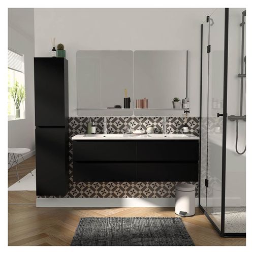 Ensemble Meuble Double Vasque Sorrento 120cm Avec Plan Céramique