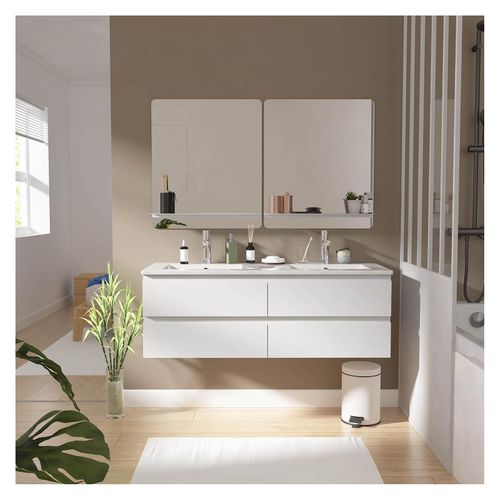 Ensemble Double Vasque Sorrento 120cm Avec Vasque, Robinets Et Miroirs