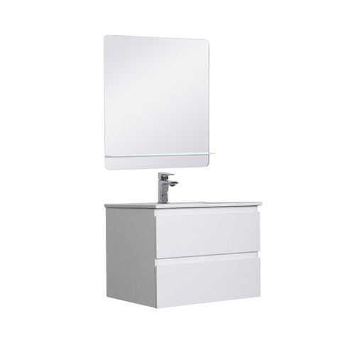 Ensemble Meuble Simple Vasque Sorrento 60 Cm + Robinet + Miroir