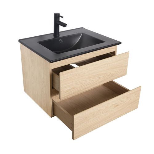 Ensemble Meuble Simple Vasque Sorrento 60 Cm + Robinet + Miroir