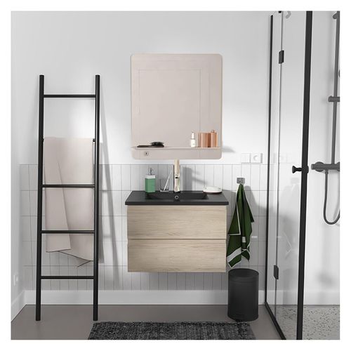 Ensemble Meuble Simple Vasque Sorrento 60 Cm + Robinet + Miroir