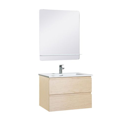 Ensemble Meuble Simple Vasque Sorrento 60 Cm + Robinet + Miroir