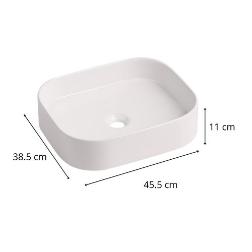 Vasque à Poser Rectangle Naya En Céramique 45x38cm