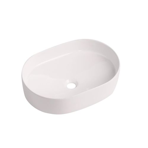 Vasque à Poser Albi Ovale En Céramique Blanche 37x50,5cm