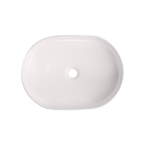 Vasque à Poser Albi Ovale En Céramique Blanche 37x50,5cm