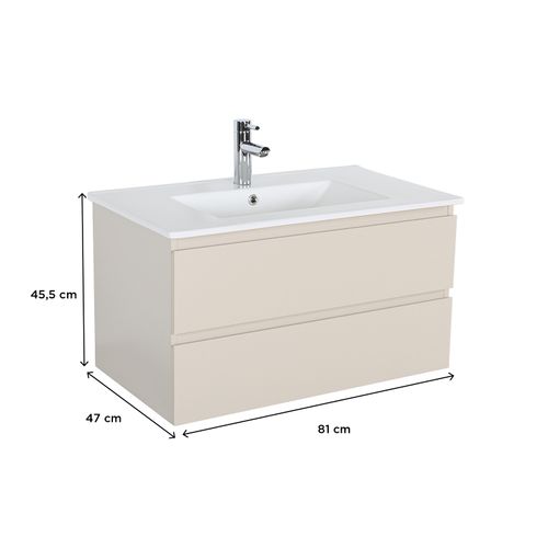 Meuble Simple Vasque 80cm + Vasque Sorrento