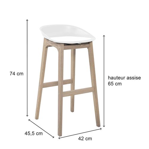 Lot De Tabourets De Bar En Bois 65cm Riva