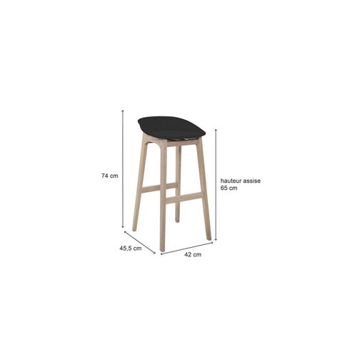 Lot De Tabourets De Bar En Bois 65cm Riva