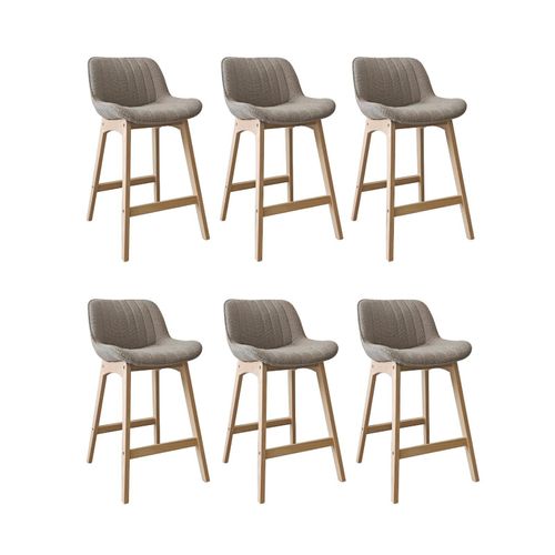 Lot De Chaises Milk D'îlot Et Bar En Chêne Et Assise Tissu Bouclette 65cm