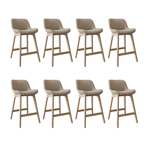 Lot De Chaises Milk D'îlot Et Bar En Chêne Et Assise Tissu Bouclette 65cm