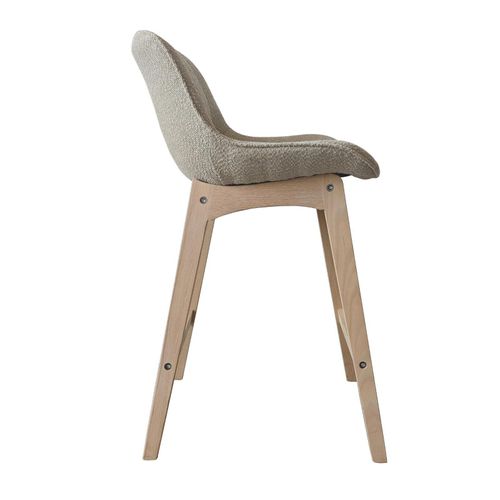 Lot De Chaises Milk D'îlot Et Bar En Chêne Et Assise Tissu Bouclette 65cm
