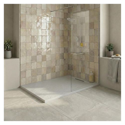 Receveur De Douche Ona Aspect Pierre Extra-plat Gris Clair