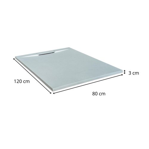 Receveur De Douche Ona Aspect Pierre Extra-plat Gris Clair