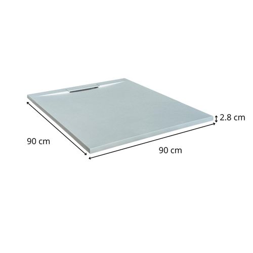 Receveur De Douche Ona Aspect Pierre Extra-plat Gris Clair