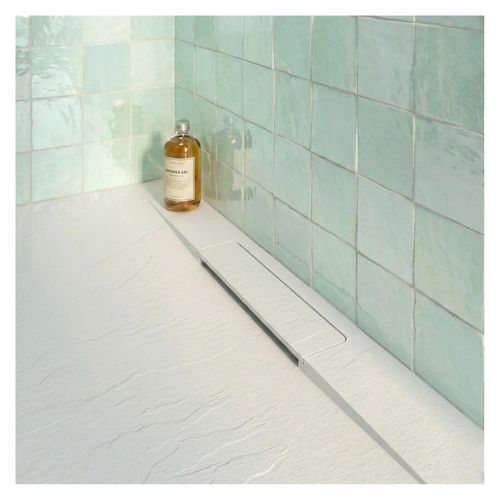 Receveur De Douche Ona Aspect Pierre Extra-plat Blanc