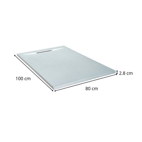 Receveur De Douche Ona Aspect Pierre Extra-plat Blanc