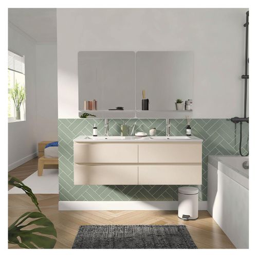 Ensemble Double Vasque Sorrento 120cm Avec Vasque, Robinets Et Miroirs