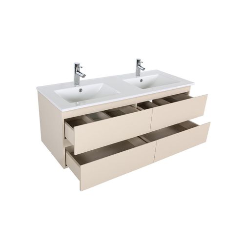 Meuble Double Vasque Sorrento Suspendu Avec Plan Vasque En Céramique 120cm