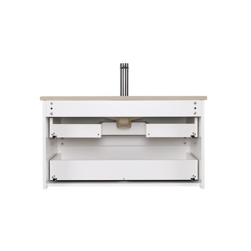 Meuble Simple Vasque 80cm Décor Chêne Sorrento + Vasque+robinet Chromé+miroir