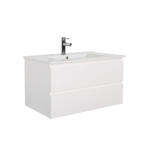 Meuble Simple Vasque 80cm Décor Chêne Sorrento Décor Chêne+vasque+rob. Chromé