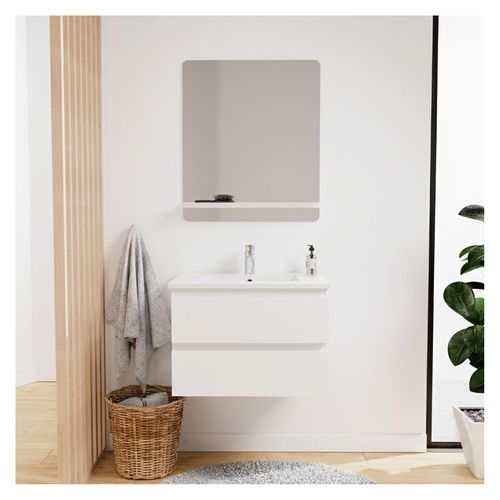 Ensemble Meuble Simple Vasque Sorrento 60 Cm + Robinet + Miroir