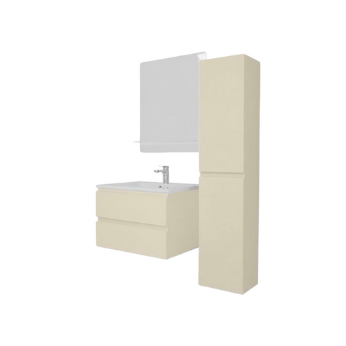 Ensemble Meuble Simple Vasque Sorrento 60 Cm + Robinet + Miroir + Colonne