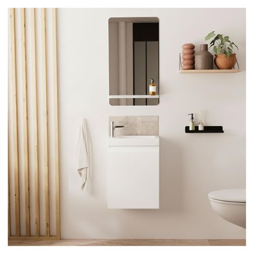 Meuble Lave-mains Lisa + Miroir Tablette