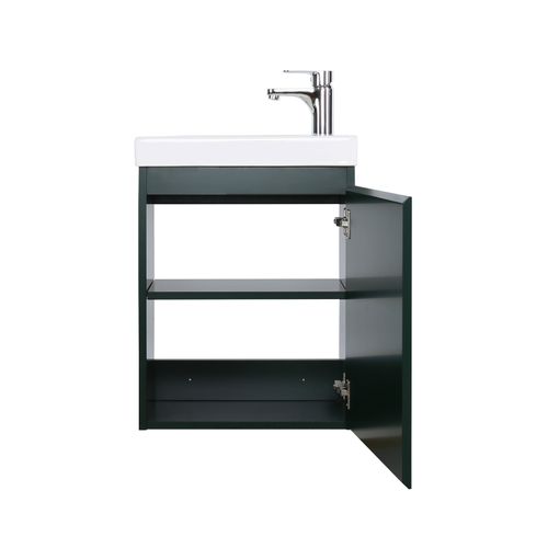 Meuble Lave-mains Lisa + Robinet Noir + Miroir Ovale
