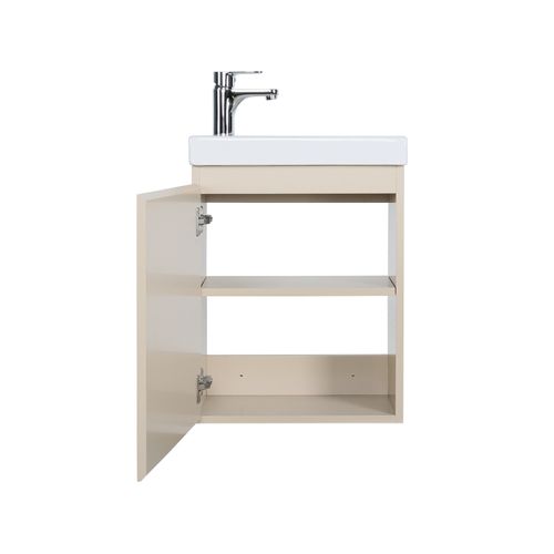 Meuble Lave-mains Lisa + Robinet Chromé + Miroir Rectangulaire