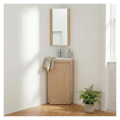 Ensemble Lave-mains D'angle Sorrento Sur Pieds Avec Robinet Et Armoire