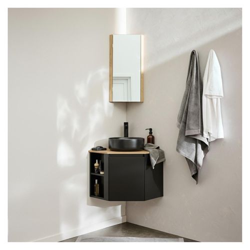 Meuble Sous Vasque D'angle Sorrento Avec Vasque, Robinet Et Armoire