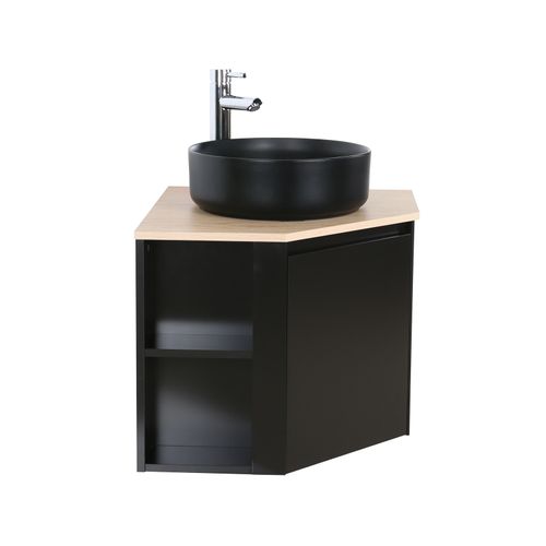 Ensemble Meuble Sous Vasque D'angle Sorrento + Vasque Noire