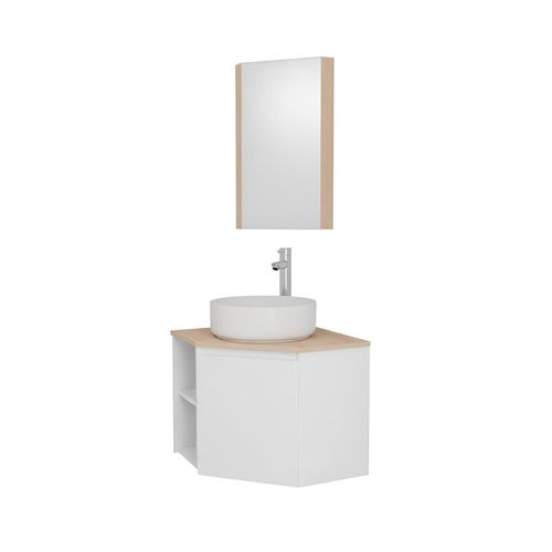 Meuble Sous Vasque D'angle Sorrento Avec Vasque, Robinet Et Armoire