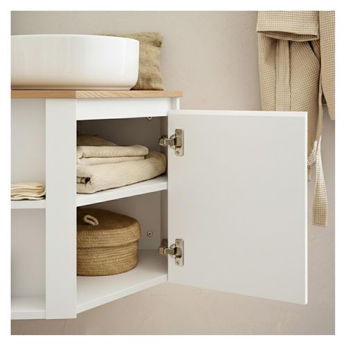 Ensemble Meuble Sous Vasque D'angle Sorrento + Vasque Blanche