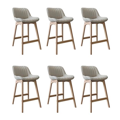 Lot De Chaises Mellow D'îlot Et Bar En Chêne Et Assise Tissu 65cm