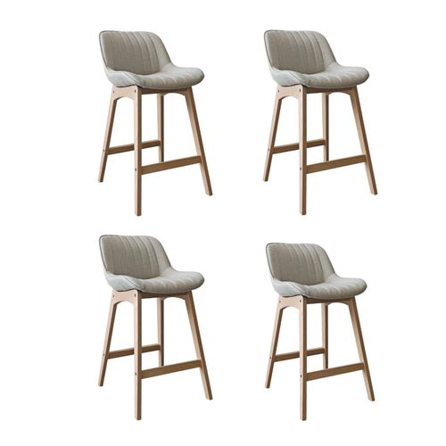 Lot De Chaises Mellow D'îlot Et Bar En Chêne Et Assise Tissu 65cm