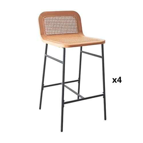 Lot De Chaises Sana D'îlot Et Bar En Chêne Et Assise Cannage 65cm