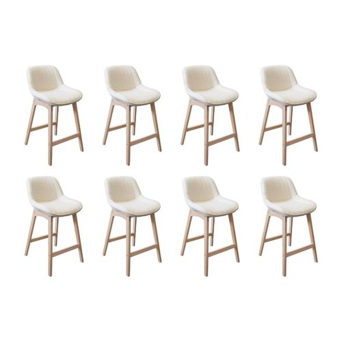 Lot De Chaises Milk D'îlot Et Bar En Chêne Et Assise Tissu Bouclette 65cm
